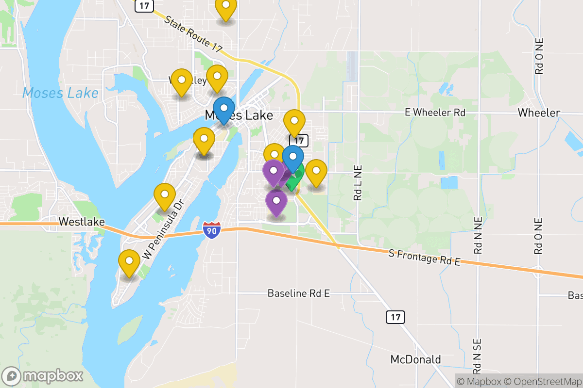 Map of Moses Lake School District