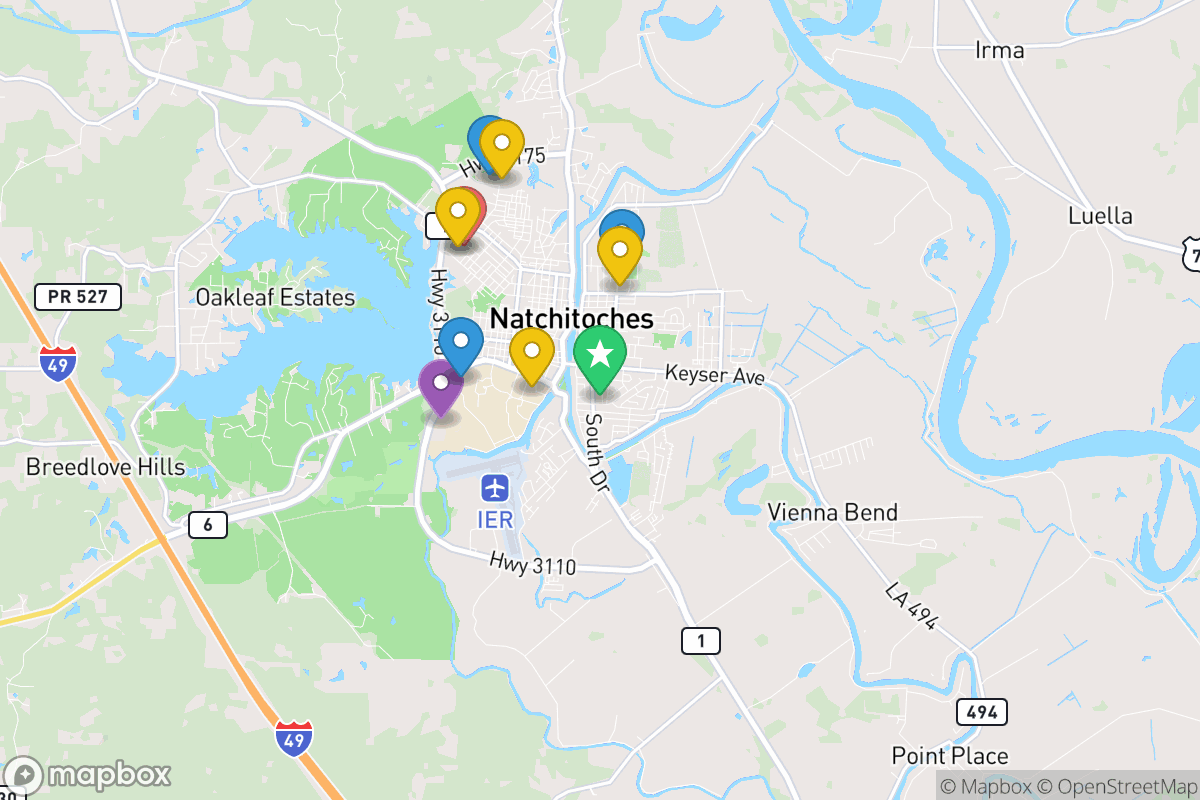 Map of Natchitoches Parish Public Schools
