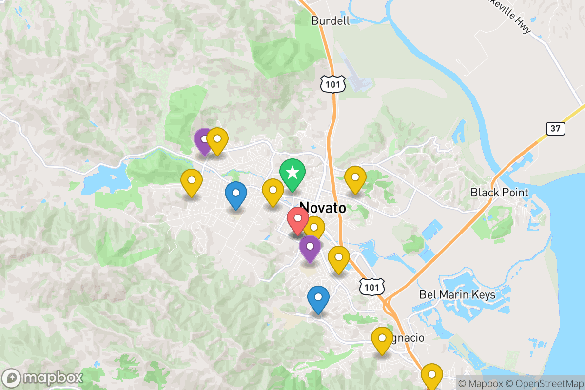 Map of Novato Unified School District