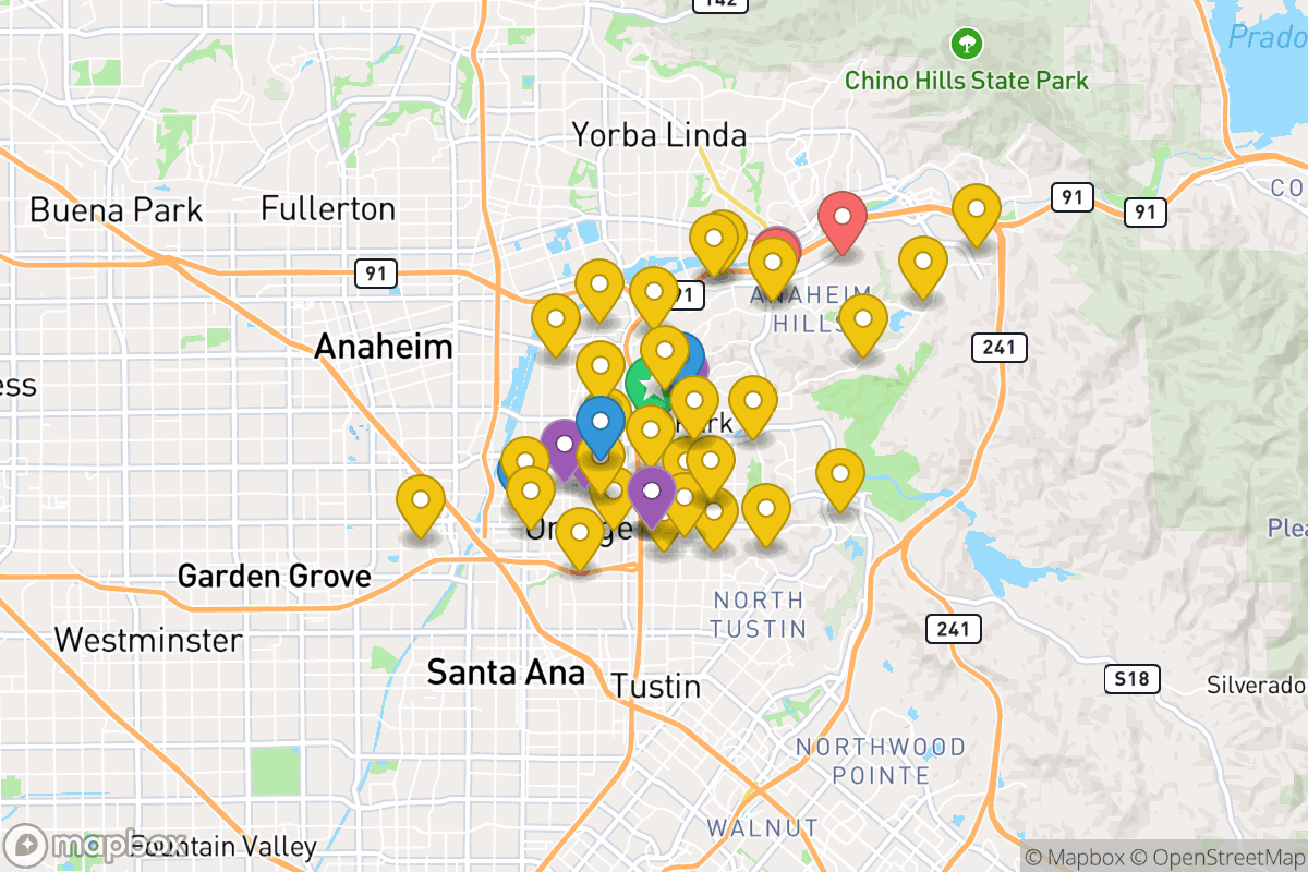 Map of Orange Unified School District
