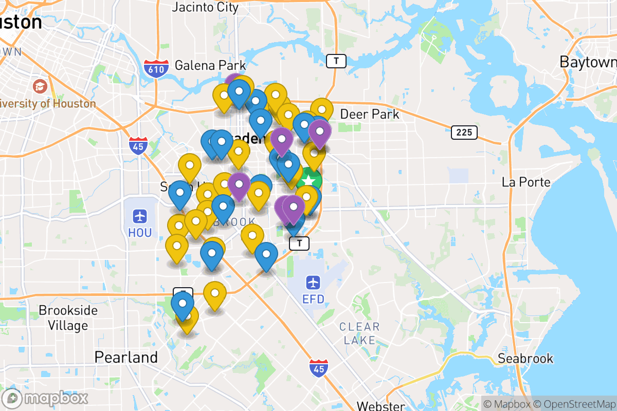 Map of Pasadena Independent School District