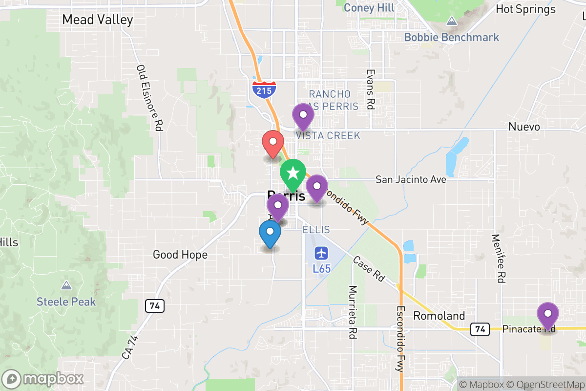 Map of Perris Union High School District
