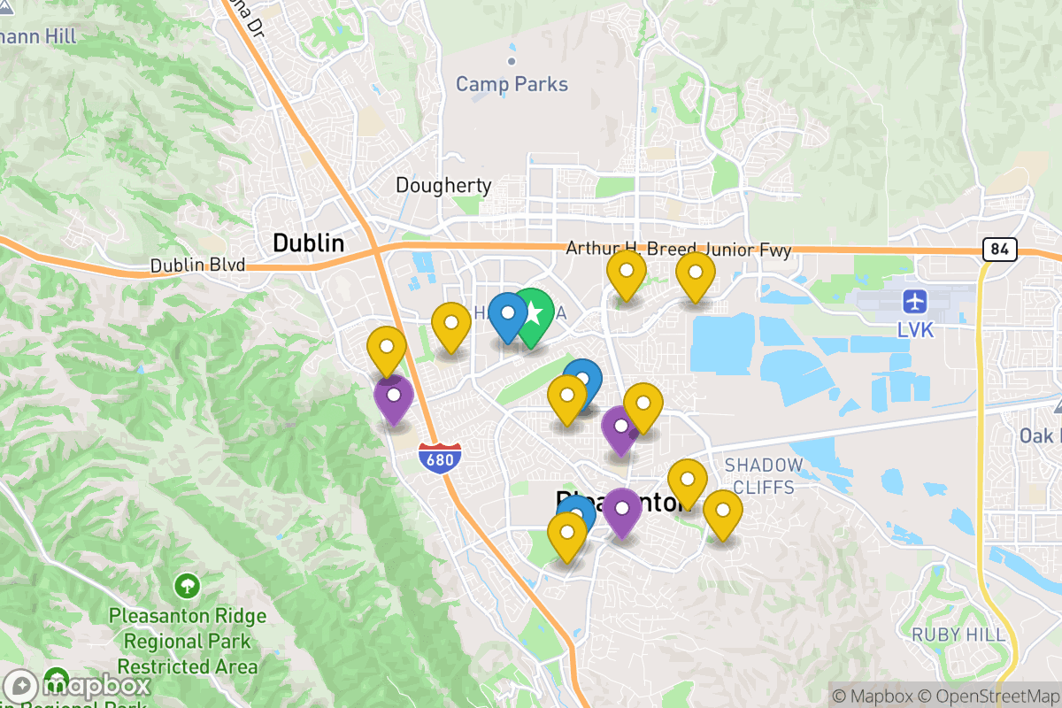 Map of Pleasanton Unified School District