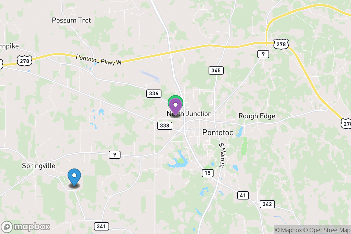 Map of Pontotoc County School District