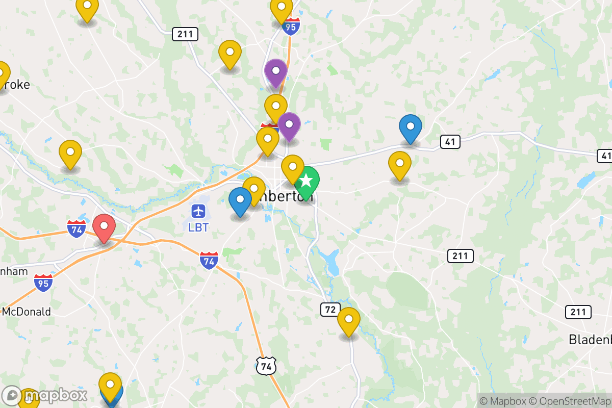 Map of Public Schools of Robeson County