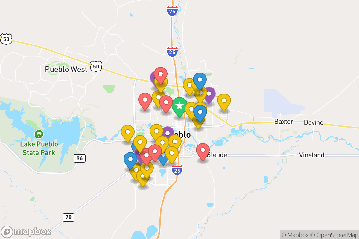 Map of Pueblo School District No. 60 in the county of Pueblo and