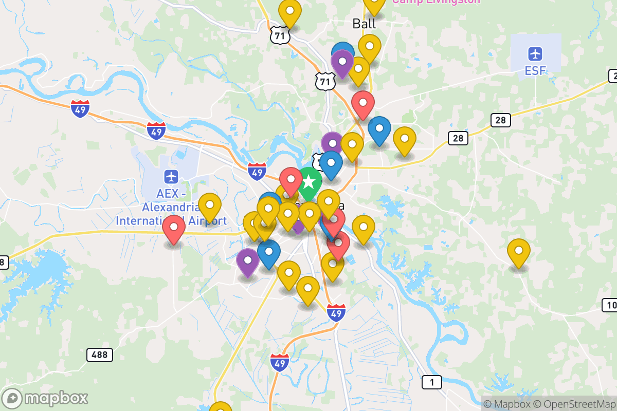 Map of Rapides Parish Public Schools