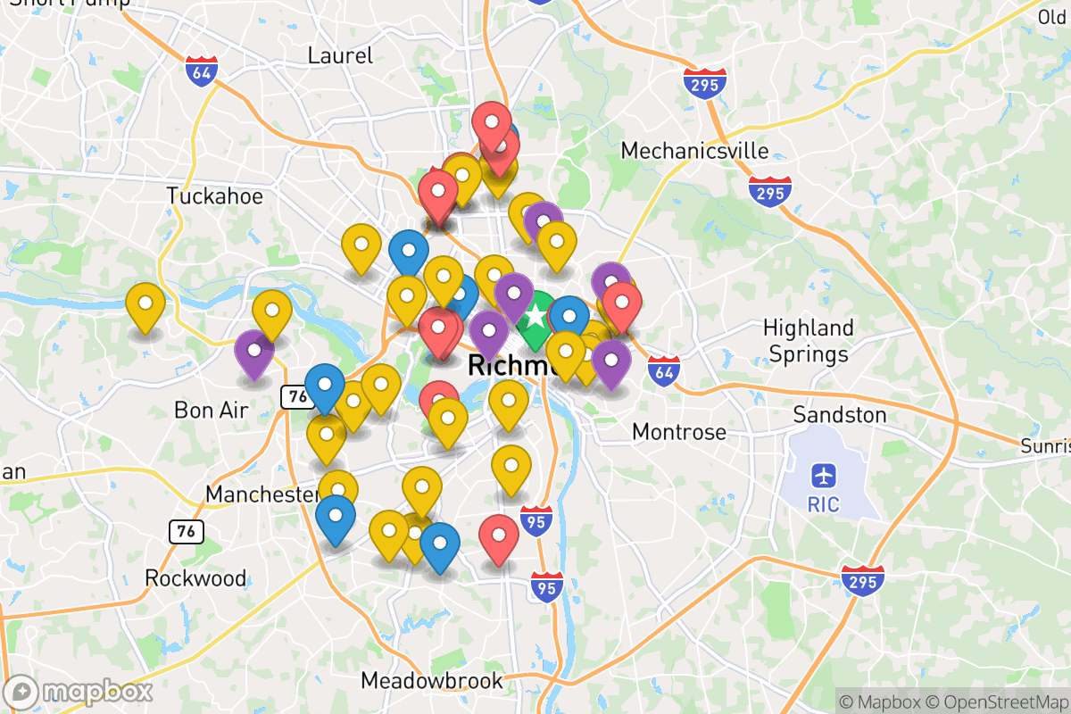 Map of Richmond City Public Schools
