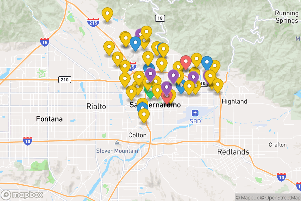 Map of San Bernardino City Unified School District