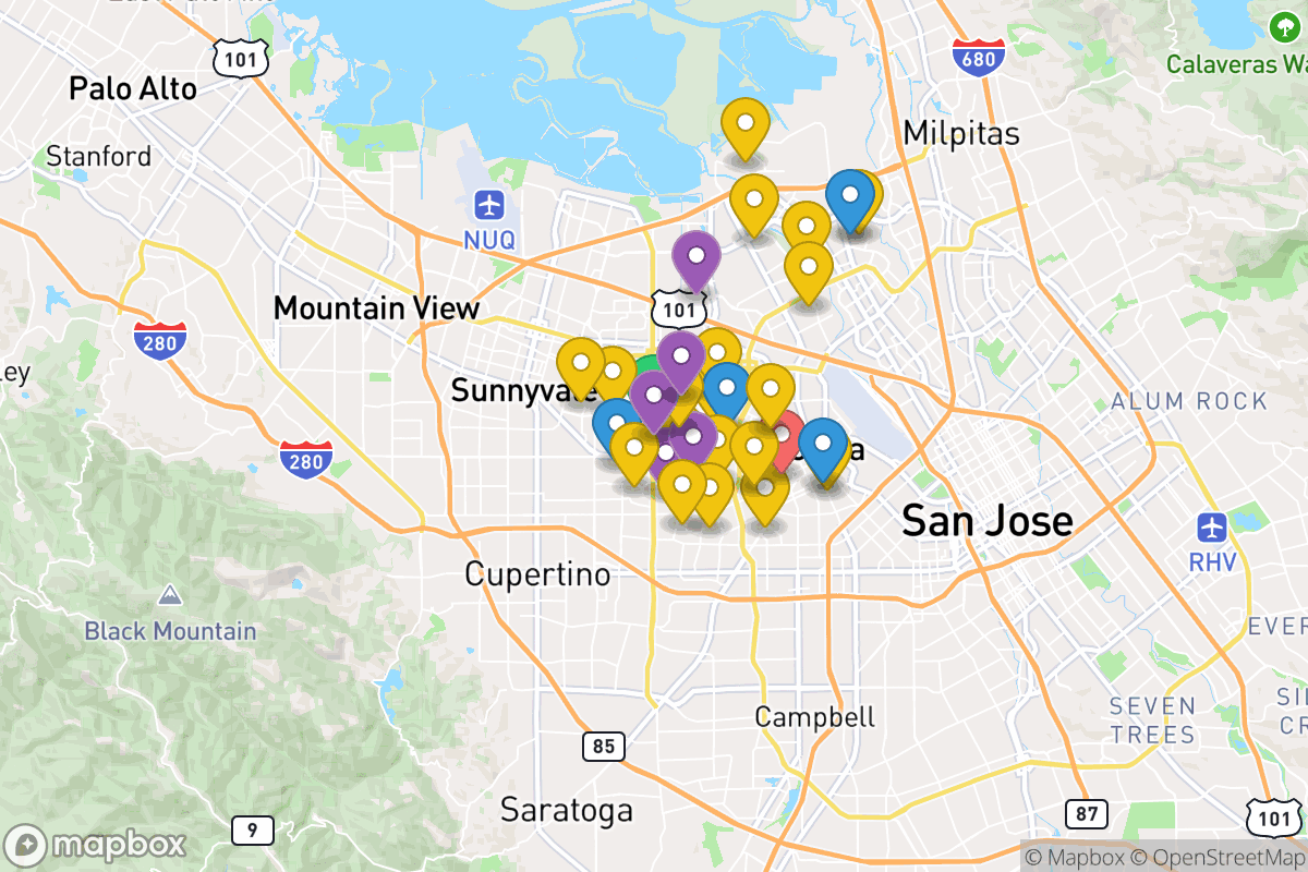 Map of Santa Clara Unified School District