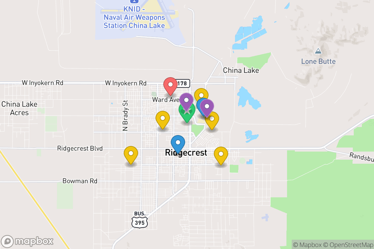Map of Sierra Sands Unified School District