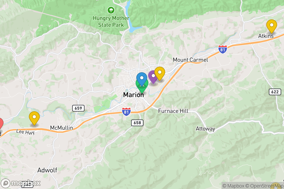 Map of Smyth County Public Schools