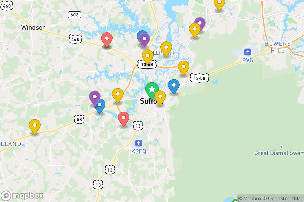 Map of Suffolk City Public Schools