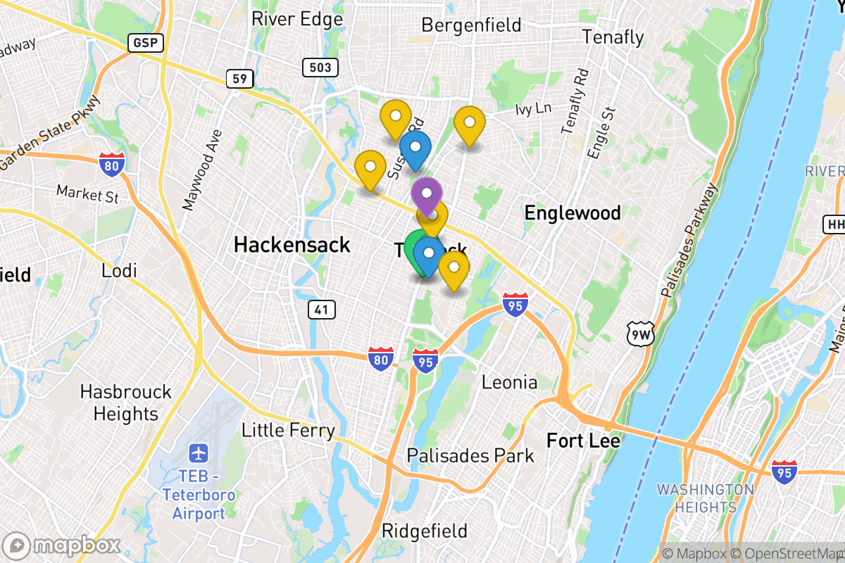 Map of Teaneck School District