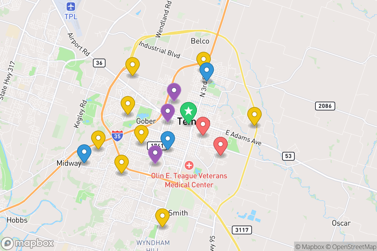 Map of Temple Independent School District