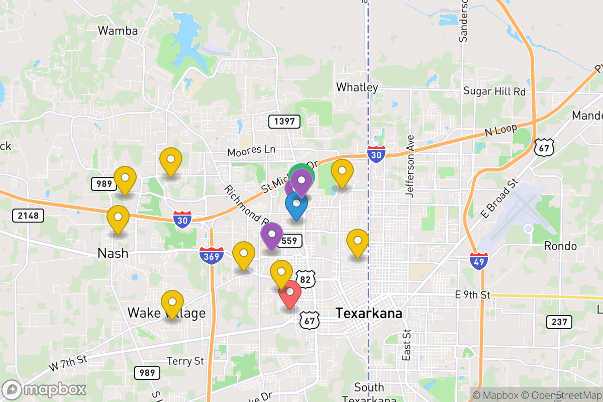 Map of Texarkana Independent School District
