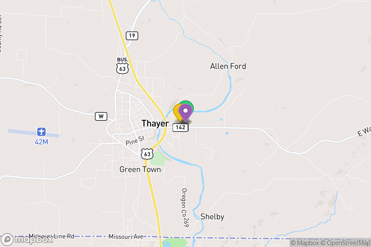 Map of Thayer R-II School District