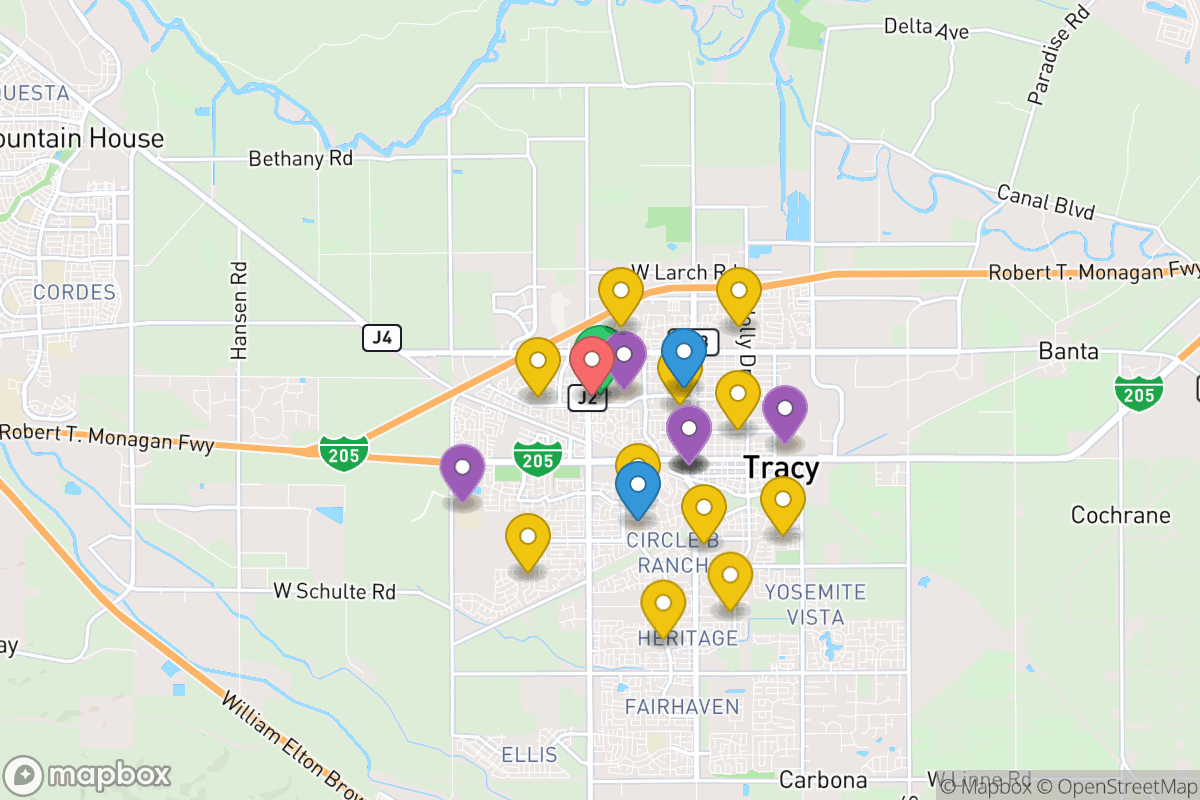 Map of Tracy Joint Unified School District
