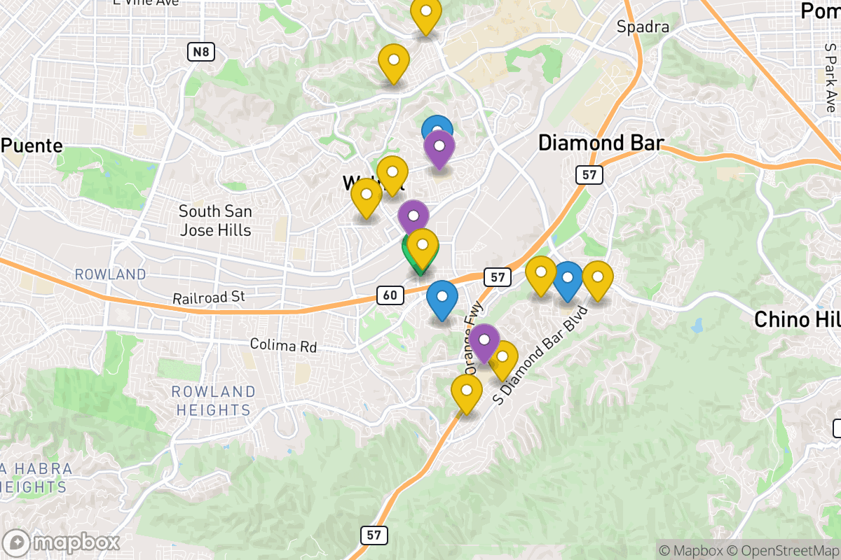 Map of Walnut Valley Unified School District