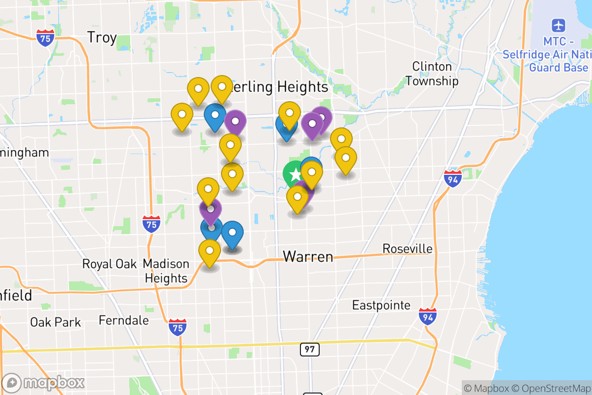 Map of Warren Consolidated Schools