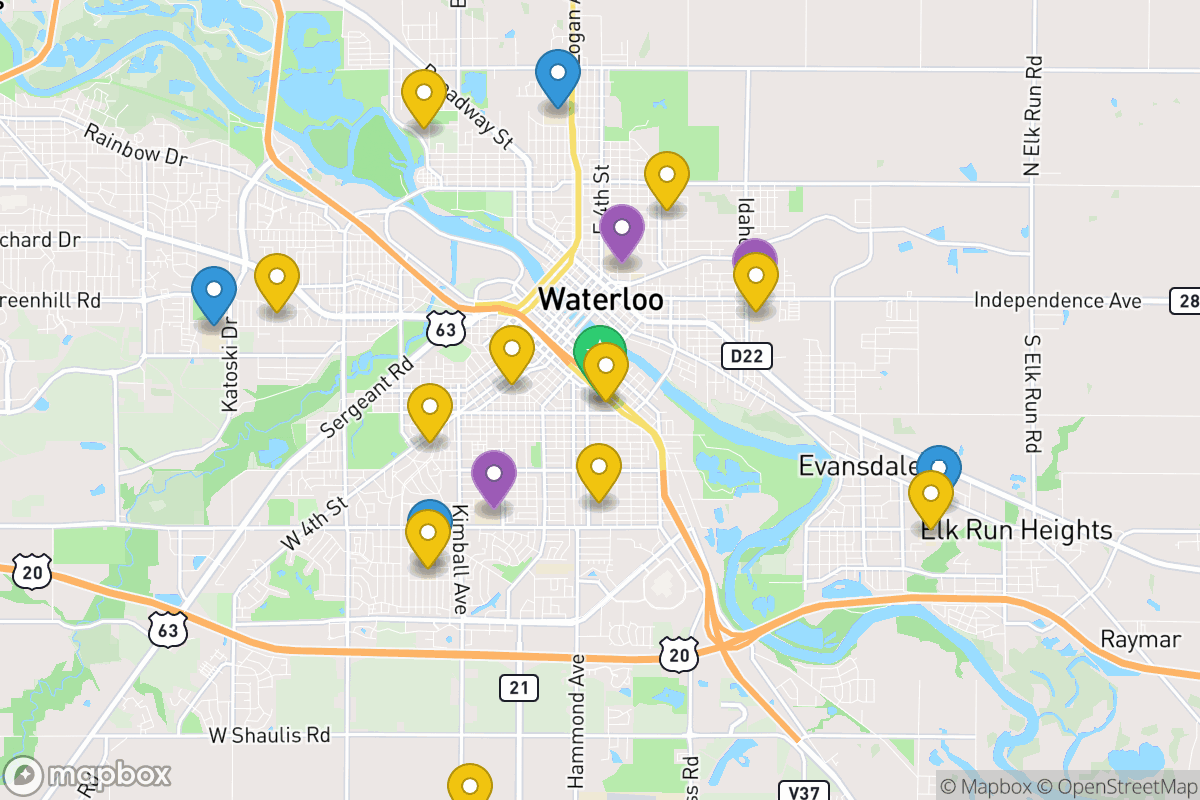 Map of Waterloo Community School District
