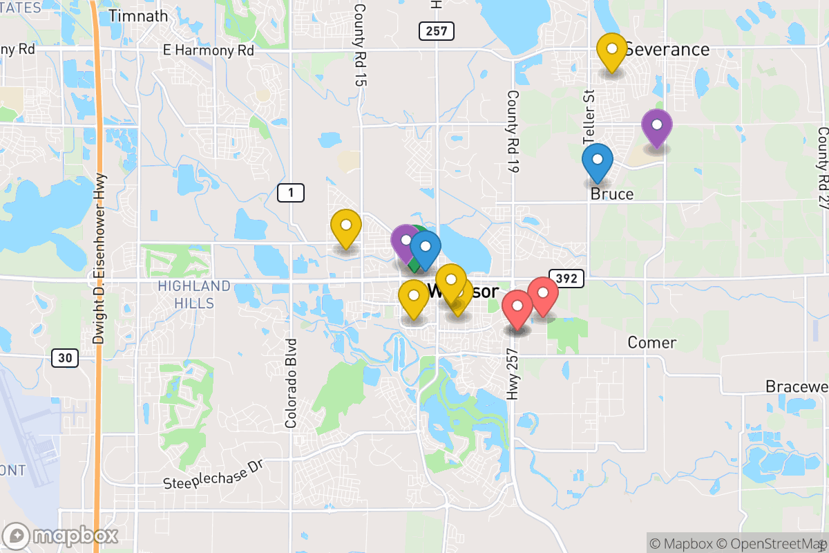 Map of Weld County Reorganized School District No. Re-4
