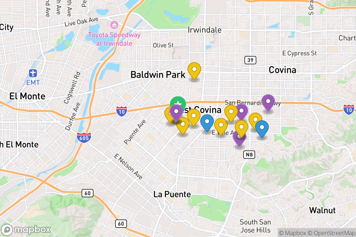 Map of West Covina Unified School District