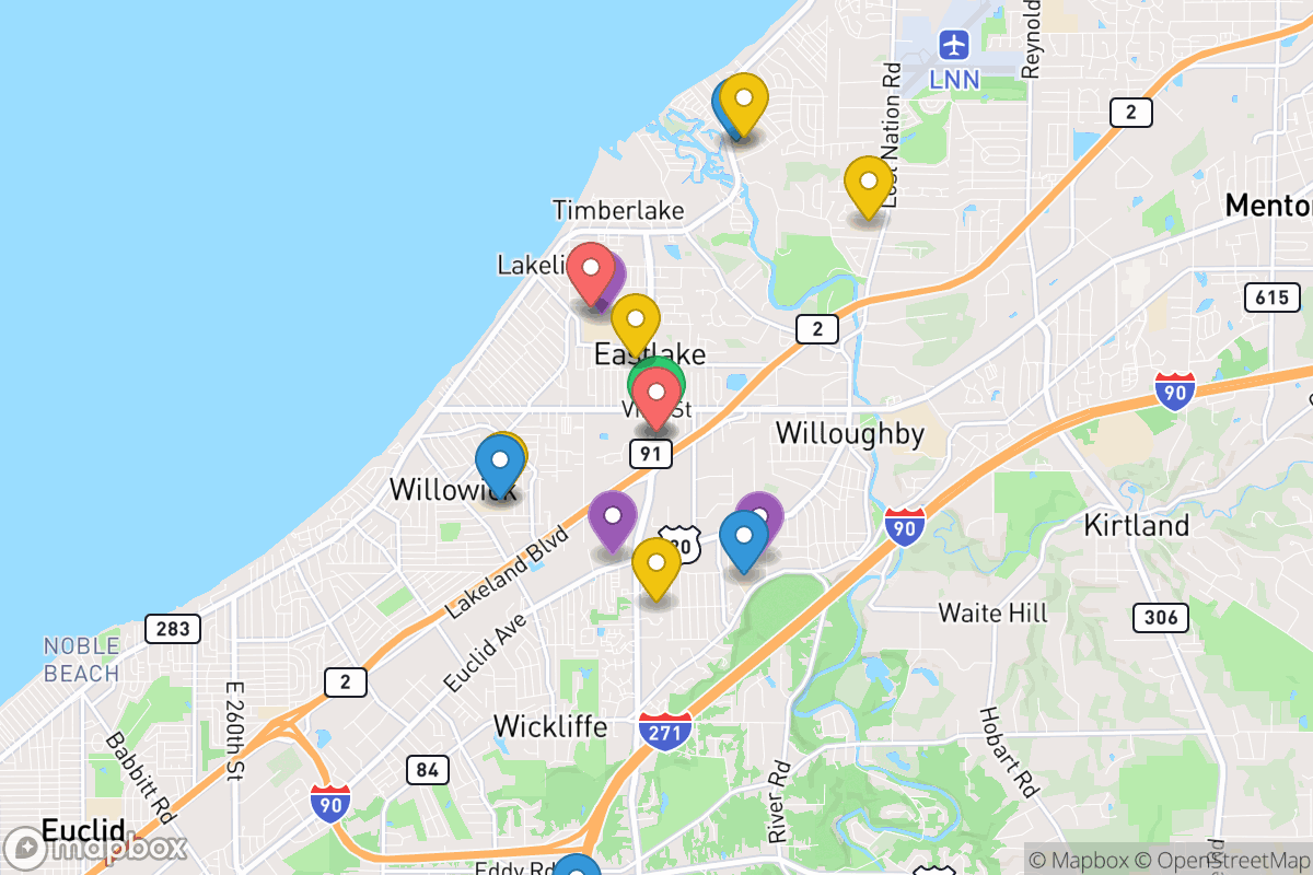 Map of Willoughby-Eastlake City School District