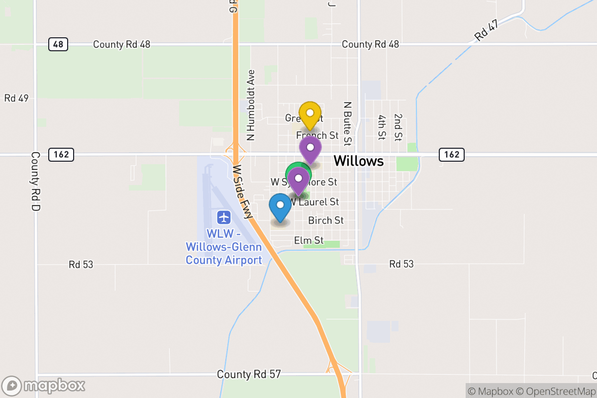 Map of Willows Unified School District